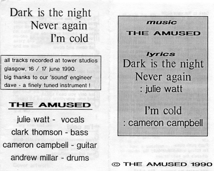 Amused Cassette back cover